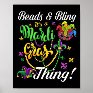 Poster Les perles et la lessive C'est un Carnaval Mardi G