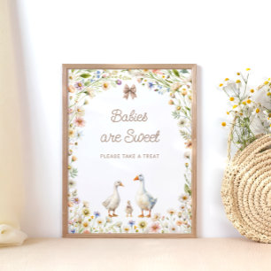 Poster Les petits bébés d'oie sont doux Prenez un soin