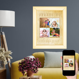 Poster Les petits-enfants rendent la vie grandiose Collag