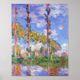 Poster Les peupliers au soleil, Monet