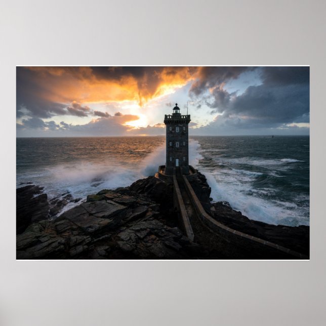 Poster Les phares | Le Conquet Le Phare Kermorvan (Devant)