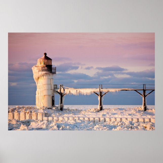 Poster Les phares | Le phare du lac Michigan (Devant)