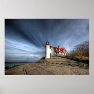 Poster Les phares Point Betsie Lake Michigan