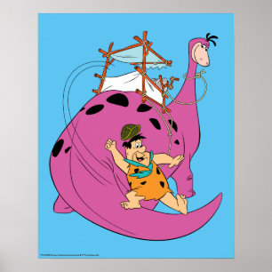 Poster Les Pierrafeu Fred Sliding Down Tail