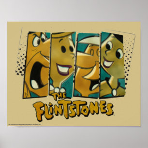 Poster Les Pierrafeu   Panneaux de caractères Retro Comic