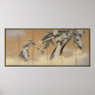 Poster Les pins sous la neige