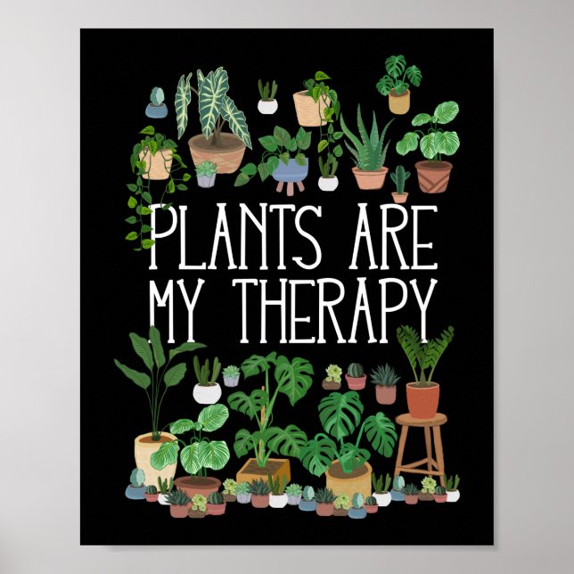 Poster Les plantes sont ma thérapie (Devant)