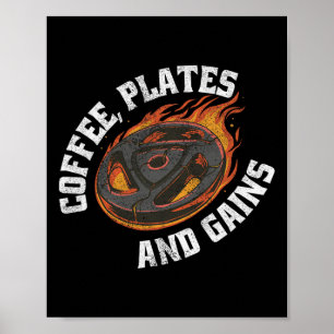 Poster Les Plaques De Café Gagnent Gymnase Tenue D'Exerci