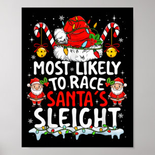 Poster Les Plus Susceptibles De Faire Course Santas Sleig