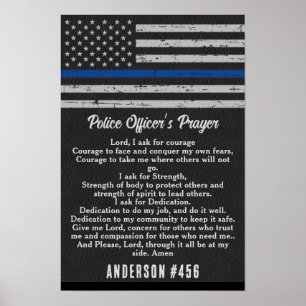 Poster Les policiers prient Mince Ligne Bleue