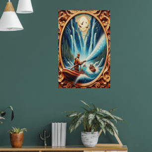 Poster Les pompiers ont chargé sur leur bateau