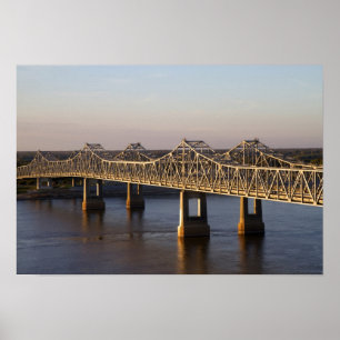 Poster Les ponts Natchez-Vidalia enjambant la