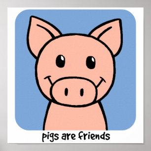 Poster Les porcs sont amis
