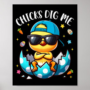 Poster Les poules me creusent Les poules Cool de Pâques h