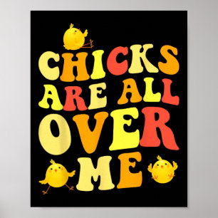 Poster Les poules sont partout sur moi Pâques amusant béb