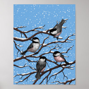 Poster Les poulets en hiver