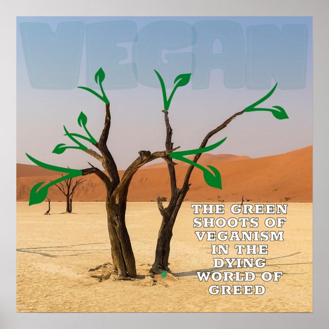 Poster Les pousses vertes de l'art mural végéniste (Devant)