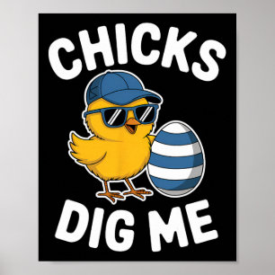 Poster Les poussins me creusent Poussins de Pâques Drôle 