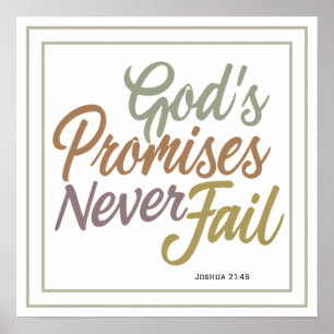 Poster Les promesses de Dieu ne manquent jamais Joshua 21