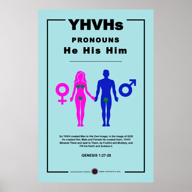 Poster Les pronouns du YHVH (Devant)