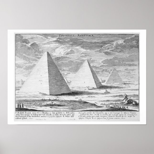 Poster Les Pyramides d'Egypte, plaque 4 de 'Entwurf einer (Devant)