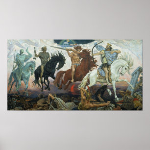 Poster Les quatre cavaliers de l'Apocalypse 1887 Peinture