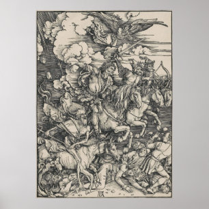 Poster Les quatre cavaliers de l'Apocalypse par Durer
