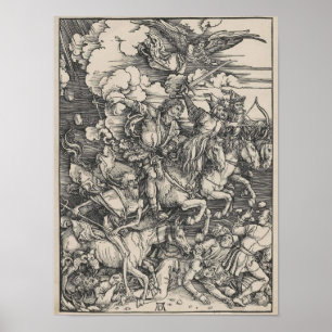 Poster Les quatre cavaliers de l'Apocalypse par Durer