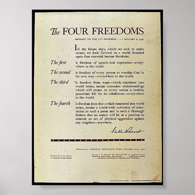 Poster Les quatre libertés (Devant)
