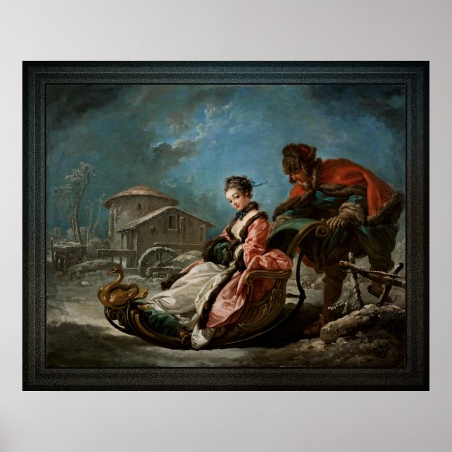 Poster Les quatre saisons par hiver par François Boucher (Devant)