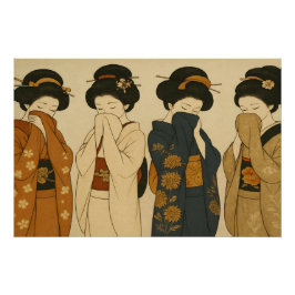 Poster Les Quatre Timides Geishas