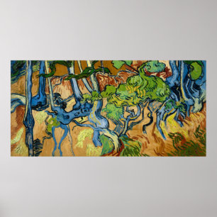Poster Les racines des arbres par Vincent van Gogh (juill