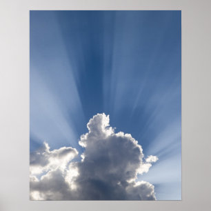 Poster Les rayons Crepusculaires ou de Dieu s'étendent au