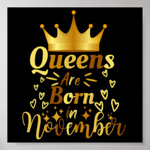 Poster Les Reines D'Anniversaire Sont Nées En Novembre