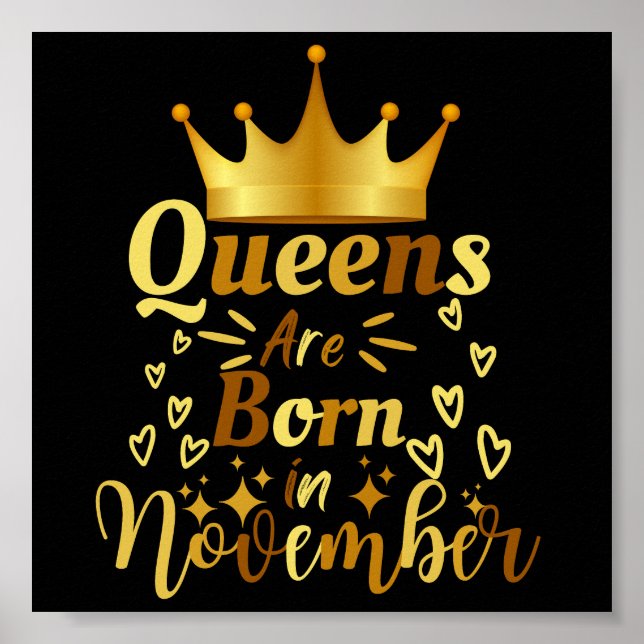 Poster Les Reines D'Anniversaire Sont Nées En Novembre (Devant)