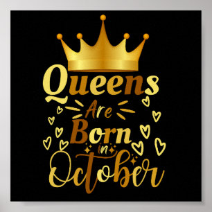 Poster Les Reines D'Anniversaire Sont Nées En Octobre