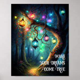 Poster Les rêves de forêts enchantées de fées magiques de