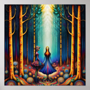 Poster Les rêves psychédéliques dans l'art des bois