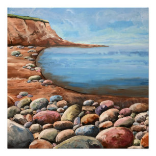 Poster Les rochers côtiers de la mer