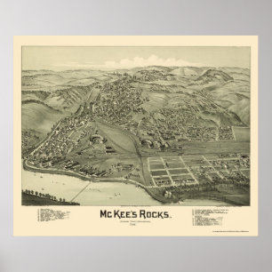 Poster Les roches de McKee, carte panoramique de PA -