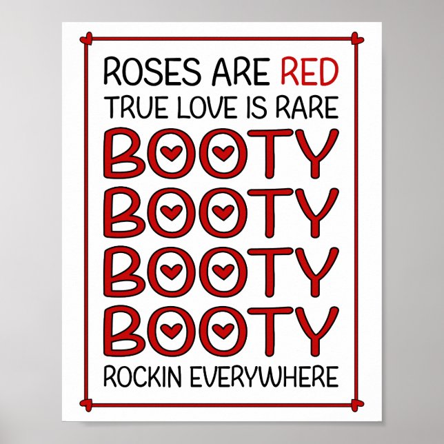 Poster Les roses Sont Rouge Véritable Amour Est Rare Boot (Devant)