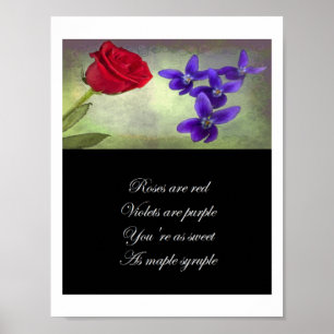 Poster Les roses sont rouges, des violettes sont pourpres