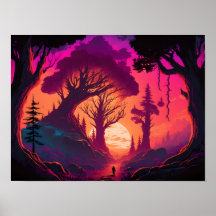 Les royaumes au-delà : coucher du soleil sur la fo