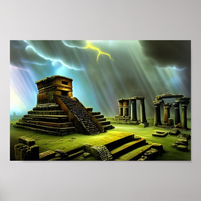Poster Les ruines du Temple Maya Art de l'Imaginaire (Devant)