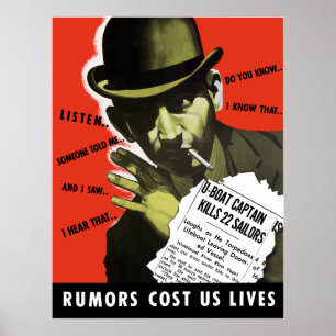 Poster Les rumeurs nous ont coûté les vies -- 2ÈME GUERRE