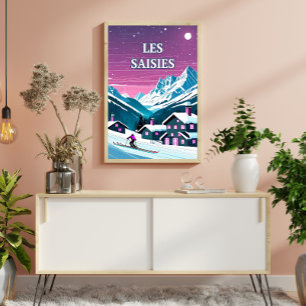 Poster Les Saisies : Douceur des Cimes, Pureté Hivernale