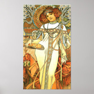 Poster Les saisons : Automne - Alphonse Mucha (1900)