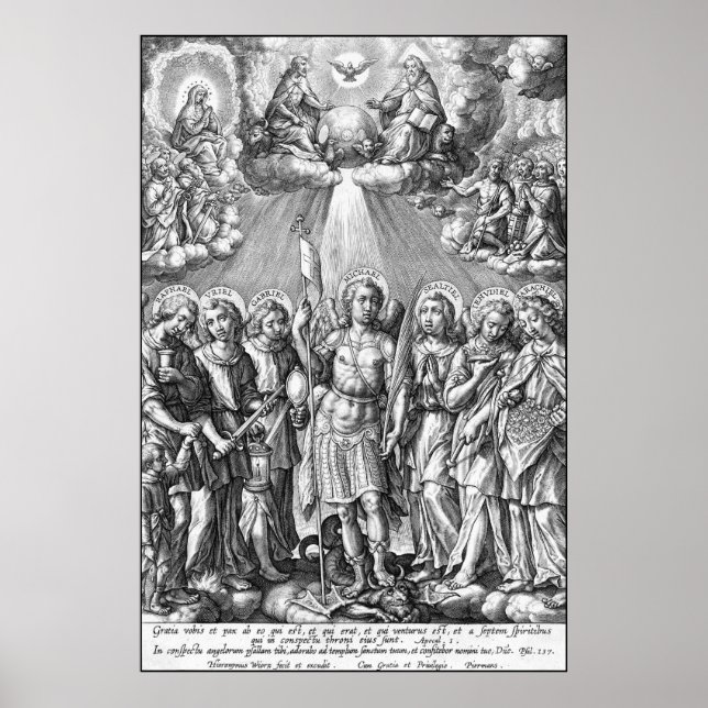 Poster Les Sept Archanges (M 034; Gravure) (Devant)