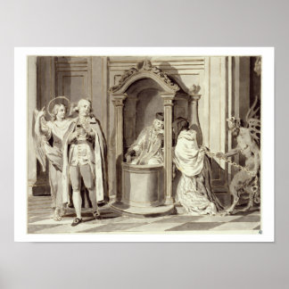 Poster Les Sept Sacrements : Confession, 1779 (stylo, bru