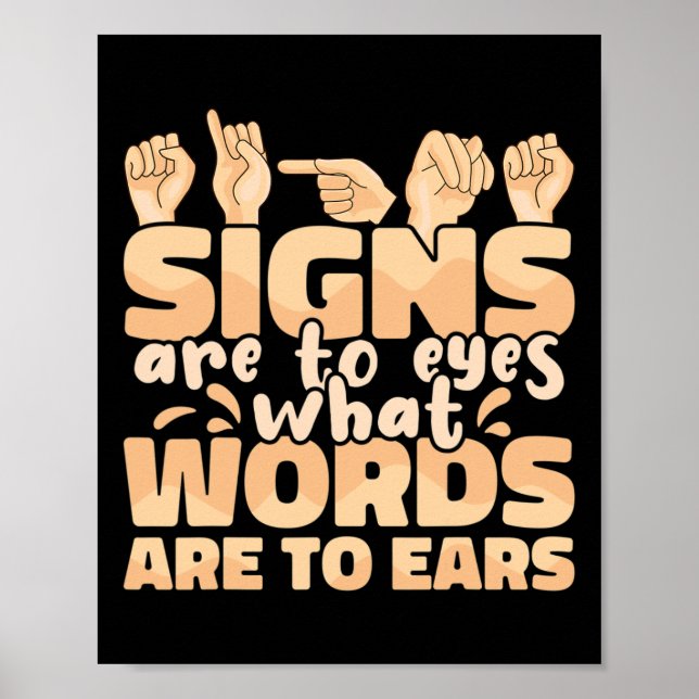 Poster Les signes sont aux yeux ce que les mots sont aux  (Devant)